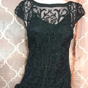 Guess Black Mini Dress with Hem Fringe